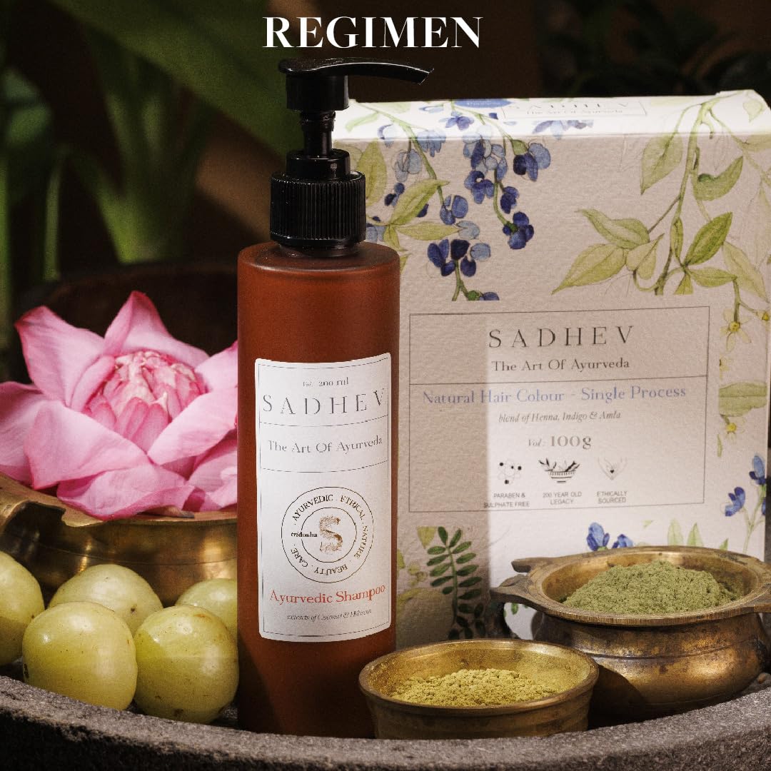 Sadhev Ayurvedic Heena Powder 100% Organic Plant-Based Natural Henna Powder For Hair - 100g (Pack of 1) - Single Process