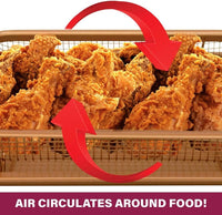 Gotham Steel Air Fryer Tray, 2 Piece Nonstick Copper Crisper Air Fry Basket For Convection Oven, Also Great For Baking & Crispy Foods, Dishwasher Safe – Large, 12.5” x 9” 12” x 9”