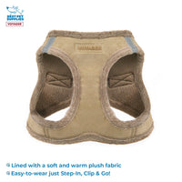 Voyager Step-in Plush Dog Harness – Soft Plush, Step in Vest Harness and Reflective Dog 5 ft Leash Combo with Neoprene Handle for Small and Medium Dogs by Best Pet Supplies -Set (Latte Suede), M Harness Leash Set (Latte Suede) M (Chest: 16 - 18
