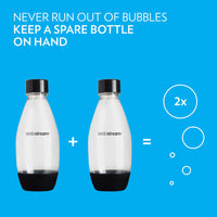 sodastream 0.5L Twin Pack Dishwasher Safe Slim Bottle (Black) Dishwasher Safe Black 0.5L Pack of 2