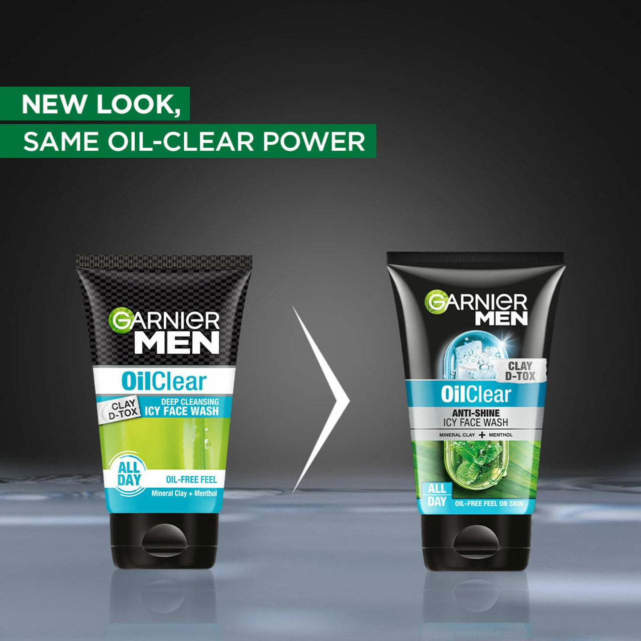 Garnier Men Oil Clear Clay D-Tox Deep Cleansing Icy Face Wash, 100gm