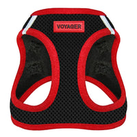Voyager Step-in Air Dog Harness - All Weather Mesh Step in Vest Harness for Small and Medium Dogs by Best Pet Supplies - Red Trim, M Harness (Black/Red Trim) M (Chest: 16 - 18