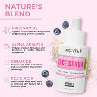 Orgatre Korean Face Serum for Glowing & Glass Skin – 10% Niacinamide, 2% Kojic Acid, 1% Ceramide, Alpha Arbutin & Rice Water | Brightening, Anti-Pigmentation, Anti-Aging | For Men & Women | 30ml