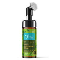 Olivia Skin Purifying Face Cleansing Foam, Built In Brush Face Wash For Deep Cleansing, Massage, Exfoliate, Glowing Bright Skin With 0.5% Salisylic Acid, Tea Tree, & Rosemarry Leaf Oil - 150Ml
