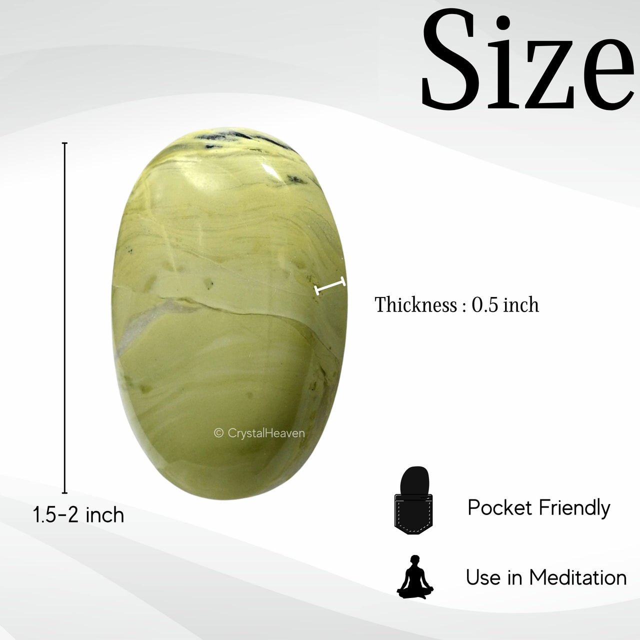 Serpentine Palm Stone - Pocket Massage Worry Stone for Natural Body Chakra Balancing, Reiki Healing and Crystal Grid Serpentine