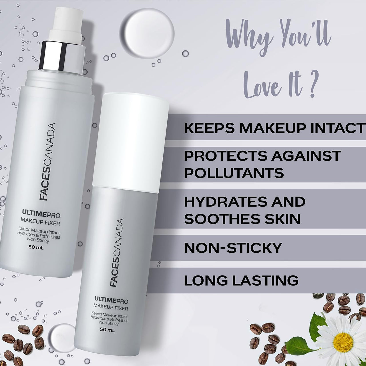 FACES CANADA Dramatic Eyes Combo - Magneteyes Kajal - Black (0.35 gm) + Magneteyes Dramatic Volumizing Mascara - Black (9.5 ml) + Ultime Pro Makeup Fixer (50 ml) | Long Lasting Makeup Setting Spray | Waterproof & Smudgeproof