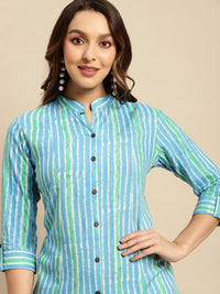 rangita Women Rayon Printed Calf Length Kalidar Kurti with Front Button Placket