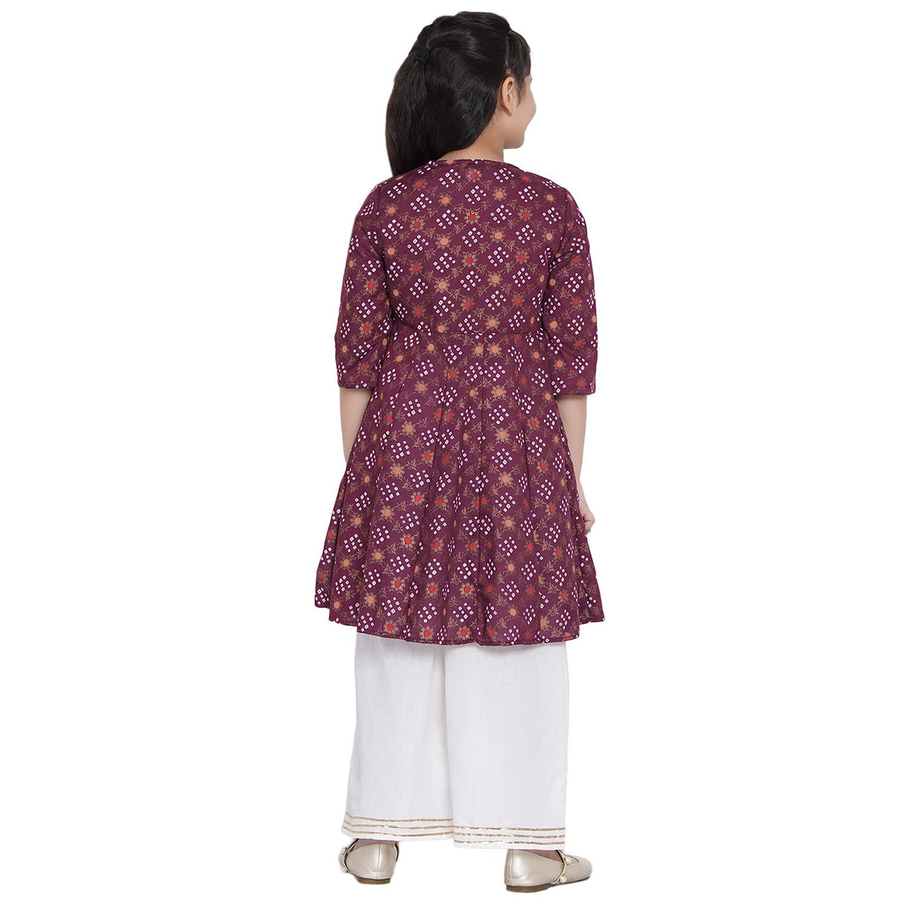 Bitiya By Bhama Girl's  Cotton Blend Kurta & Palazzo