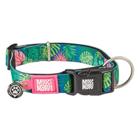Max & Molly Soft Padded Neoprene Dog Collar w/Smart ID Gotcha! QR Pet Safety Tag, Durable, Waterproof, Anti-Stink, Machine Washable Collar for Dogs, Tropical Pattern, L