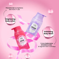 Foxtale Clear and Luminous Combo | 2% Salicylic Acid Exfoliating Body Wash with Zinc PCA for Smooth, Bump-Free Skin + SPF 30 Brightening Body Lotion with Vitamin C & Niacinamide for Even-Toned, Radiant Glow | Fades Pigmentation & Prevents Tanning | 2-Step