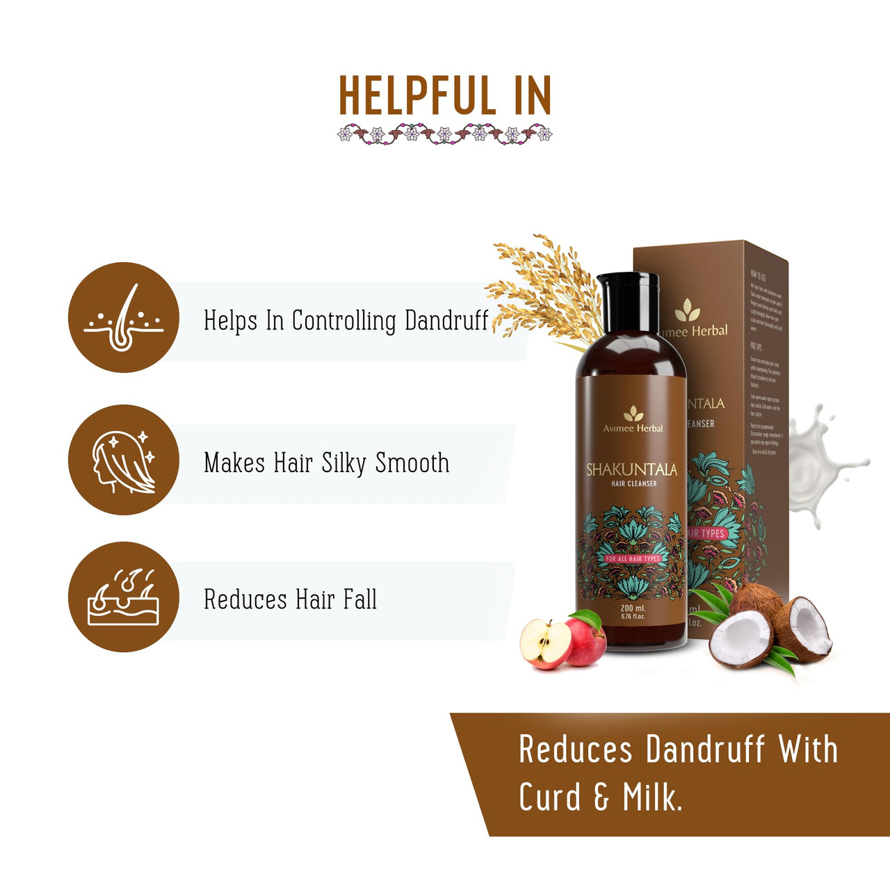 Avimee Herbal Shakuntala Hair Cleanser (200ml) + Radha Hair Conditioner (200ml) Hair Care Combo