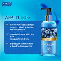 Vaadi Herbals Shower Gel, Midnight Blueberry, 300ml
