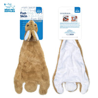 Best Pet Supplies 2-in-1 Stuffless Squeaky Dog Toys with Soft, Durable Fabric for Small, Medium, and Large Pets, No Stuffing for Indoor Play, Holds a Plastic Bottle - Hare, Large Brown/Hare