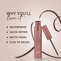 Carlton London Stunnig Black Liquid Eye Liner |Enriched With Vitamin-E |Long Lasting Matte Waterproof Liner, Smudge Proof, Transfer Proof Eye Makeup |Upto 24 Hrs - 5ML(Bitter Chocolate)