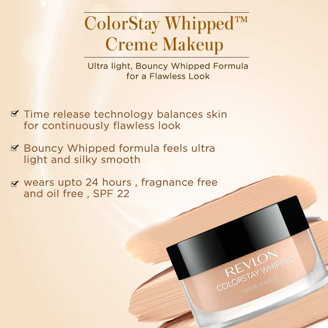 REVLON Matte Colorstay Whipped Make Up Buildable, Oily Cream, Powder, Mousse - Warm Golden (23.7Ml)