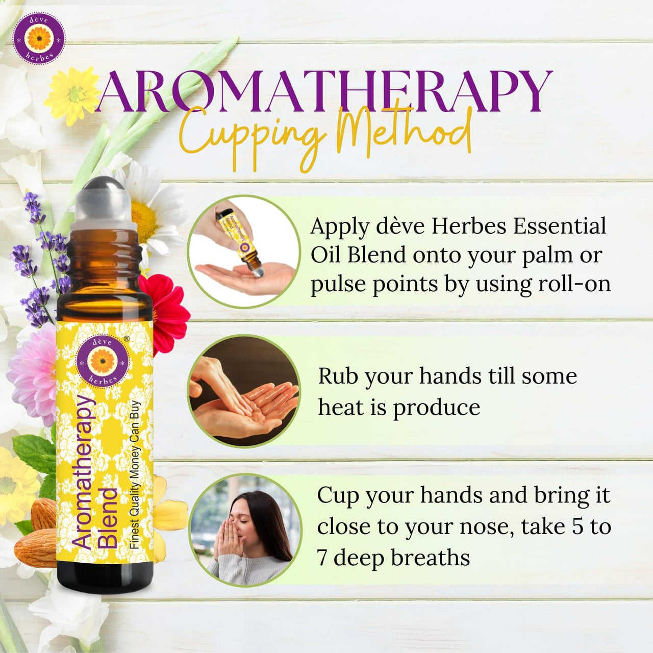Deve Herbes APPREHENSIVE ANXIETY RELIEF - Aromatherapy Essential Oil Blend of Bergamot, Lavender, Neroli, Rose, Melissa, Geranium, Cedarwood, Patchouli & Orange Essential Oils 10ml