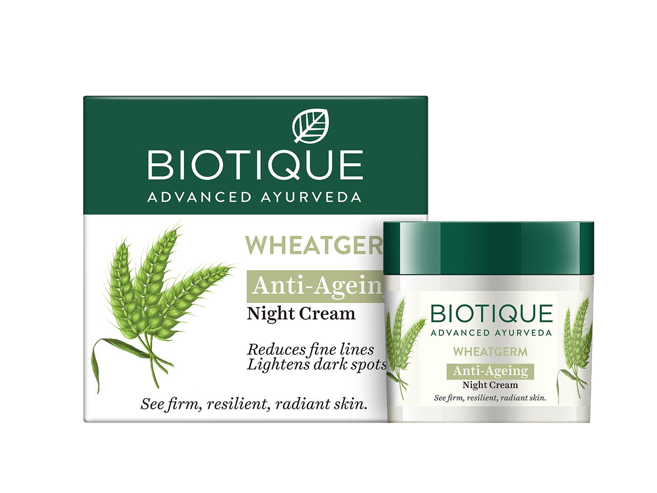 Biotique Papaya Tan Removal Brightening & Reviatalizing Face Scrub For All Skin Types, 235g & Biotique Wheat Germ Anti- Ageing Night Cream Reduces Fine Lines Lightens dark Spots, 50g