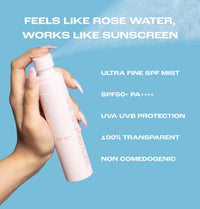 52 Sundaze Spf50 Rosewater Sunscreen Mist|Spf 50+ Pa++++ Sunscreen Spray|Invisible Sun Screen|Clear Glow Rose Sun Mist|Uva/B Broad|Oily & Dry Skin|No White Cast|Easy Reapplication|Men & Women|100 Ml