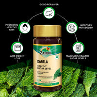 Zandu Karela (Bitter Melon) - 60 Veg Capsules, Helps for Healthy Sugar Levels, Boosting Metabolism & Known for Blood Purification