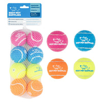 Best Pet Supplies Squeaky Tennis Balls for Dogs, 8-Pack, Heavy-Duty Interactive Pet Toys for Throwing and Fetching, Supports Exercise and Natural Behavior Training, Durable - Small