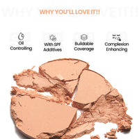 STARSTRUCK BY SUNNY LEONE Matte Finish Compact Powder - Medium | Foundation Powder with SPF Protection | Face Makeup | Non Greasy Non Sticky For Indian Skin | All Skin Type