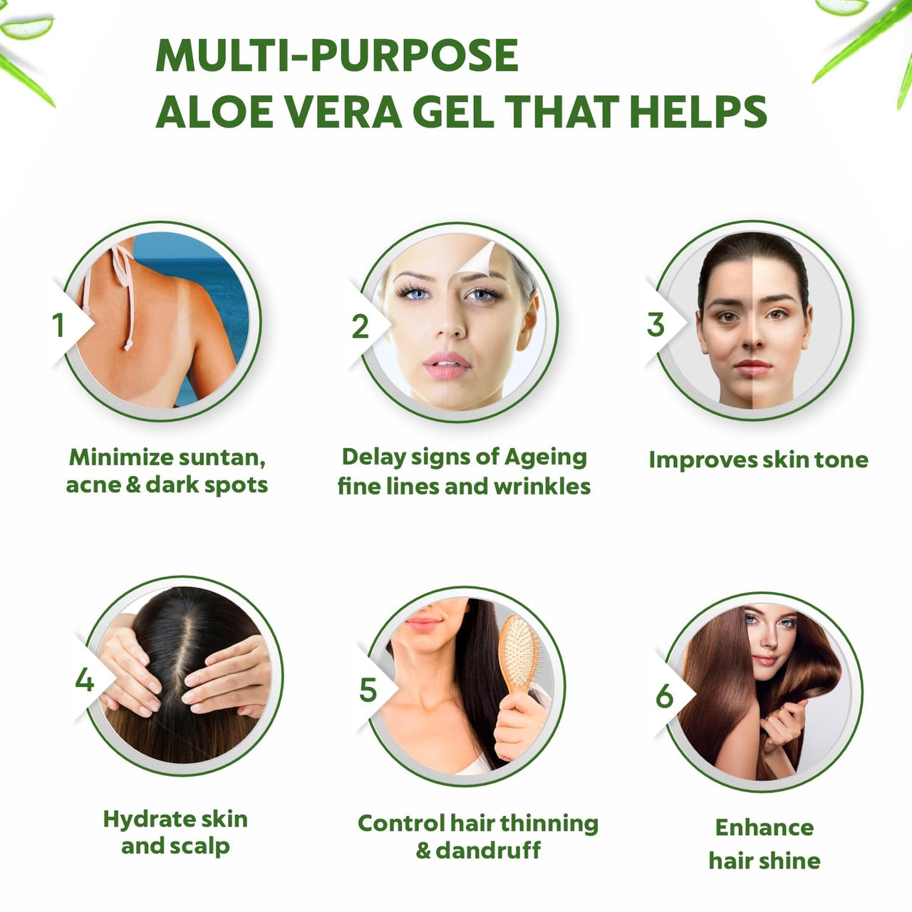 INDUS VALLEY Bio Organic Non-Toxic Aloe Vera Gel Set of 3 for Acne, Scars, Glowing & Radiant Skin Treatment (175x3=525ml)