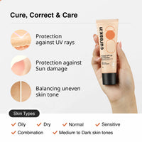 Cureskin Mineral Sunscreen Matte Finish Tinted SPF 50 PA++++ | Broad Spectrum Sun (UVA/UVB/IR) Protection with Titanium Dioxide, 50 g (Pack of 1)