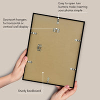 Americanflat 12x16 Picture Frame in Black - Use as 4x6 Picture Frame with Mat or 12x16 Frame Without Mat - Thin Border Photo Frame with Plexiglass Cover - Vertical or Horizontal Wall Display 12x16 - (4x6 With Mat) 1 Pack