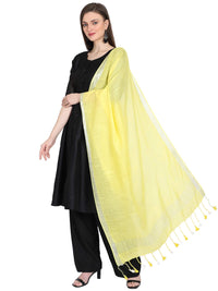 THE WEAVE TRAVELLER Women's  Solid Cotton Blend Dupatta