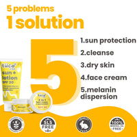 Tuco® Kids Dull Skin Soap (60 gm x 2) & Sunscreen (50 gm) | Face Glow Kit | Safe For Kids | Ages 2-5, 5-10, 10-15 | Paraben & Sulfate Free | 170 gm- Pack of 3