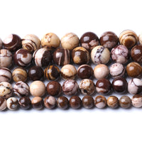 Natural Stone Beads Australia Zebra Gemstone Round Loose Beads for Jewelry Making DIY Bracelet Crystal Energy Healing Power Stone 6mm 60pcs (6mm, Australian Zebra Jasper)