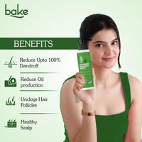 BAKE 2% Salicylic Acid Anti Dandruff Shampoo for Scalp Strengthening, Dry Itchy Scalp, For Men & Women - 200ml