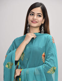 DIAMO Women's  Phulkari Chiffon Dupatta