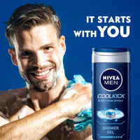 Nivea Men Shower Gel, Cool Kick Body Wash, 250ml & Shower Gel, Fresh Pure Body Wash, 250ml