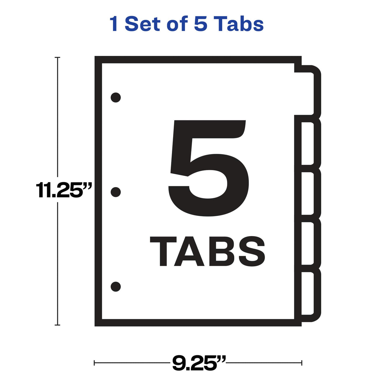 Avery 5-Tab Sheet Protector Dividers, Easy Print & Apply Clear Labels, Index Maker, White Tabs, 1 Set (75500)