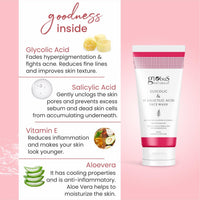 Globus Naturals Pimple Clear Glycolic & 1% Salicylic Acid Face Wash, For Acne & Oil Control, Enriched with Aloe vera & Vitamin E (100ml) (Pack Of 2)