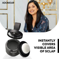ADOMOUR Root Touchup Powder Black 4g | Covers Hairline, Grey Roots & Bald Spots Instantly | Sweat & Stain Resistant 24HR Formula | Long Lasting & Natural Finish | Cover Up Hair Powder for Men & Women
