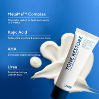 ASAYA Tone Restore Cream for Dark Knees, Elbows & Neck | Depigmenting Cream with MelaMe™ Complex, Kojic Acid, AHAs & Urea | Brightening & Smoothing | Evens skin tone | Smooths rough, textured skin | For Men & Women | 50 gm