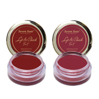 Seven Seas Lips & Cheek Tint Combo Pack of 2 | Matte Natural Blush for Women | Lip Tint with Vitamin E | Nourishing Cheek Tint (Fire Brick, Mandy)