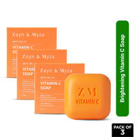 ZM Zayn & Myza Vitamin C Soap Enriched With Kojic Acid, Vitamin C & E For Skin Brightening & Deep Cleansing, Paraben Free, 100g (Pack Of 3)