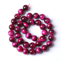 48PCS 8MM AAA Rose Red Tiger Eye Stone Beads Natural Gemstone Bead Crystal Healing Energy Jewelry Making DIY 15 inches