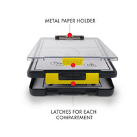 Dexas Clearview Clipcase Clipboard, 13.75 x 9.5 in, Gray/Yellow. See Papers Clearly Outdoors, Stay Organized and Dry. Ideal for Coaching, Teaching, homeschooling, Art, Trades, and Medical pros. Yellow