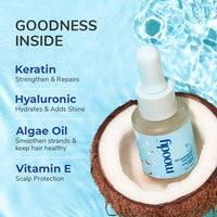 Moody Hyaluronic & Keratin Hair Serum Infused With Vitamin E & Algae Oil | Anti-Frizz Hair Serum | Keratin Serum Hair Growth | Hair Vitalizer | All-in-One Serum Protect Against Pollution & Humidity