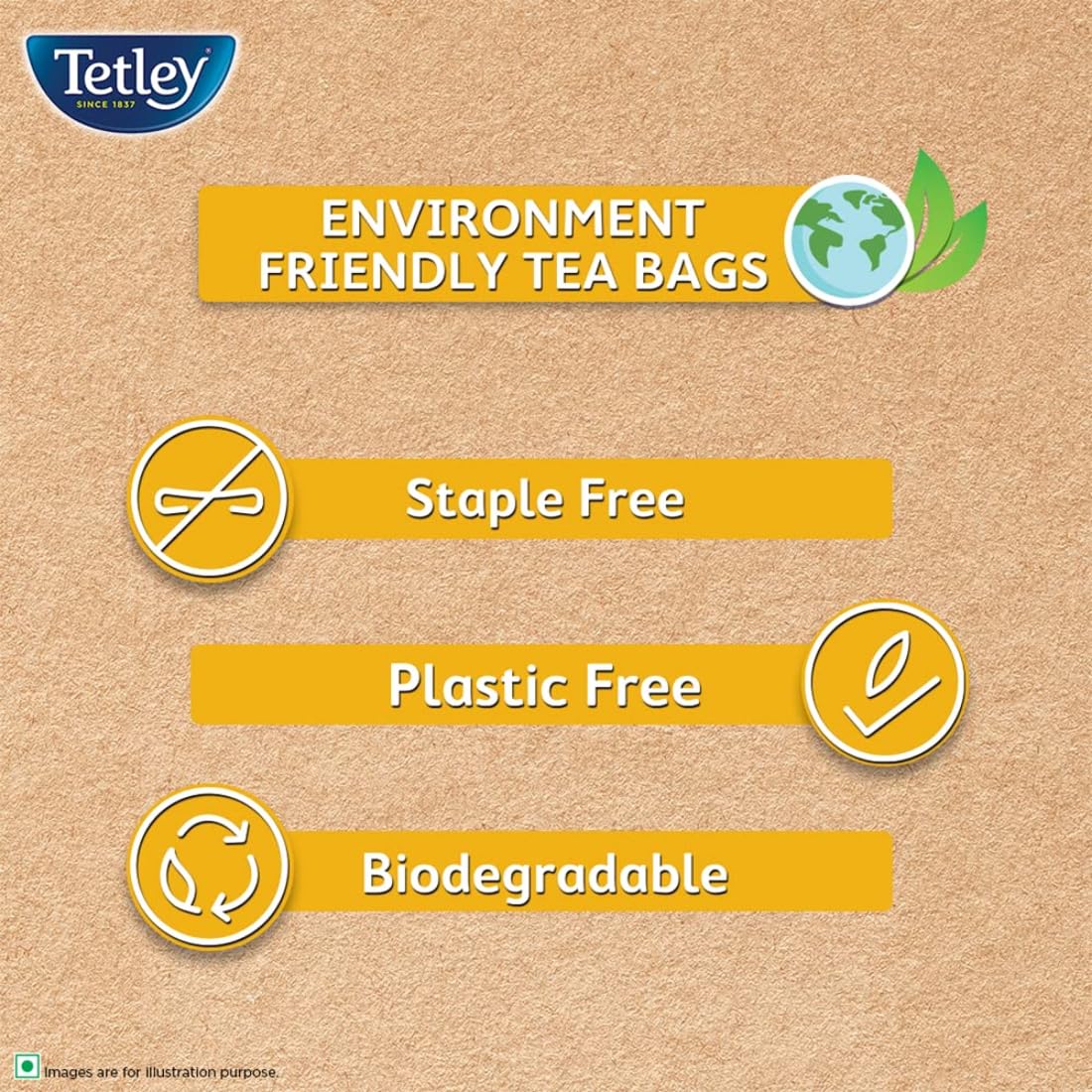 Tetley Ginger Zing Flavoured Chai Black Tea 50 Tea Bags,100 Grams