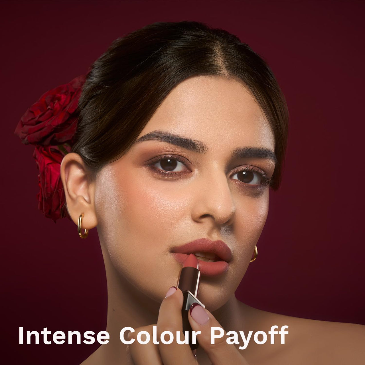 Pilgrim Matte Me Up Bullet Lipstick 4.2g | Creamy, Lightweight, Bold, Non Drying | SPF 30 | Enriched With Hyaluronic Acid & Spanish Squalane | Lipstick for dusky skin tone | Coral Envy-01