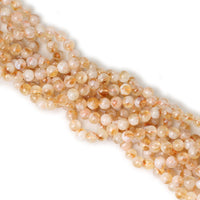 CHEAVIAN 45PCS 8mm Natural Yellow Feather Citrine Gemstone Round Loose Beads Crystal Energy Stone Healing Power for Jewelry Making 1 Strand 15