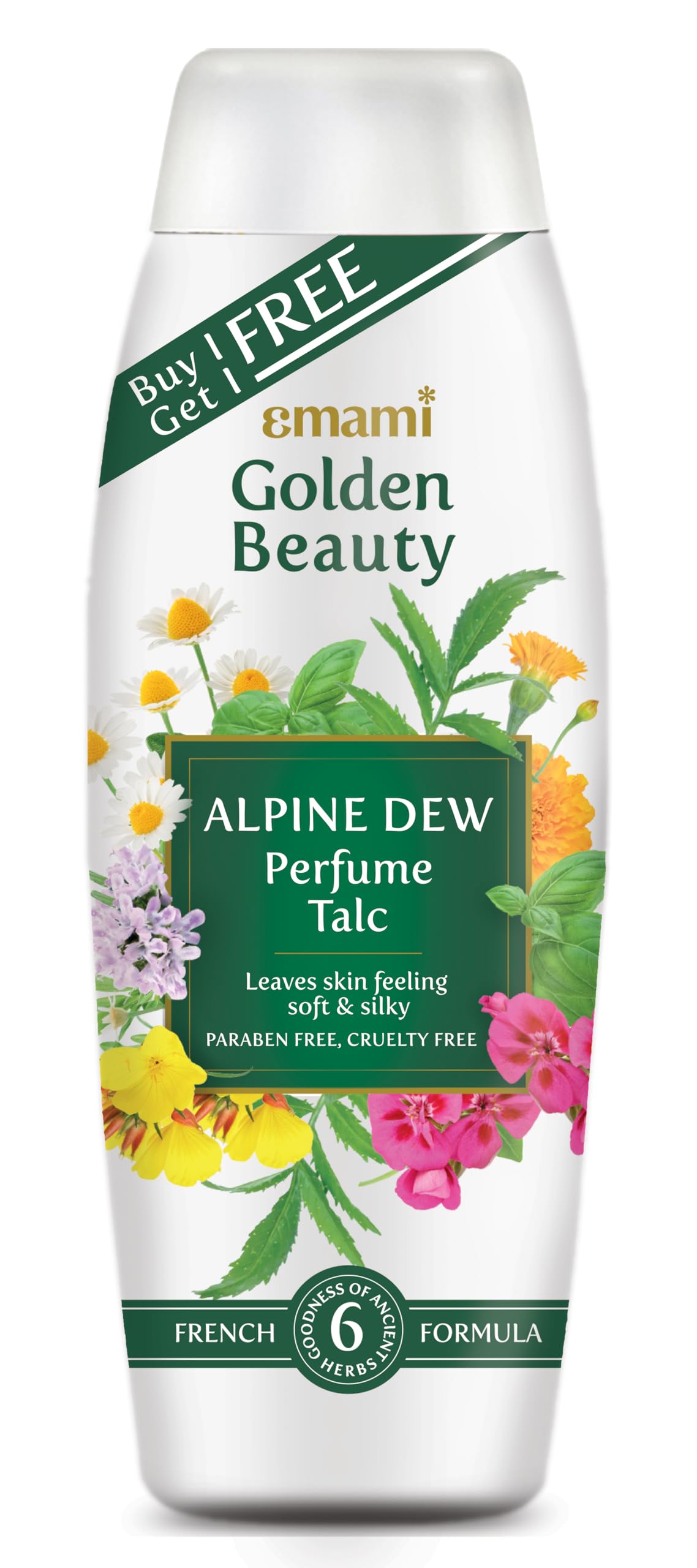 Golden Beauty Alpine Dew Talc Powder with Chamomile, Pack of 2, 400g (Buy one get one)