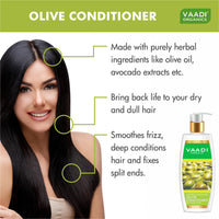 Vaadi Herbals Amla Shikakai Hair Fall and Damage Control Shampoo, 350ml with Olive Conditioner, 350ml