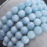 Massive Beads Natural Healing Power Gemstone Crystal Beads Unisex Adjustable Macrame Bracelets 8mm Aquamarine