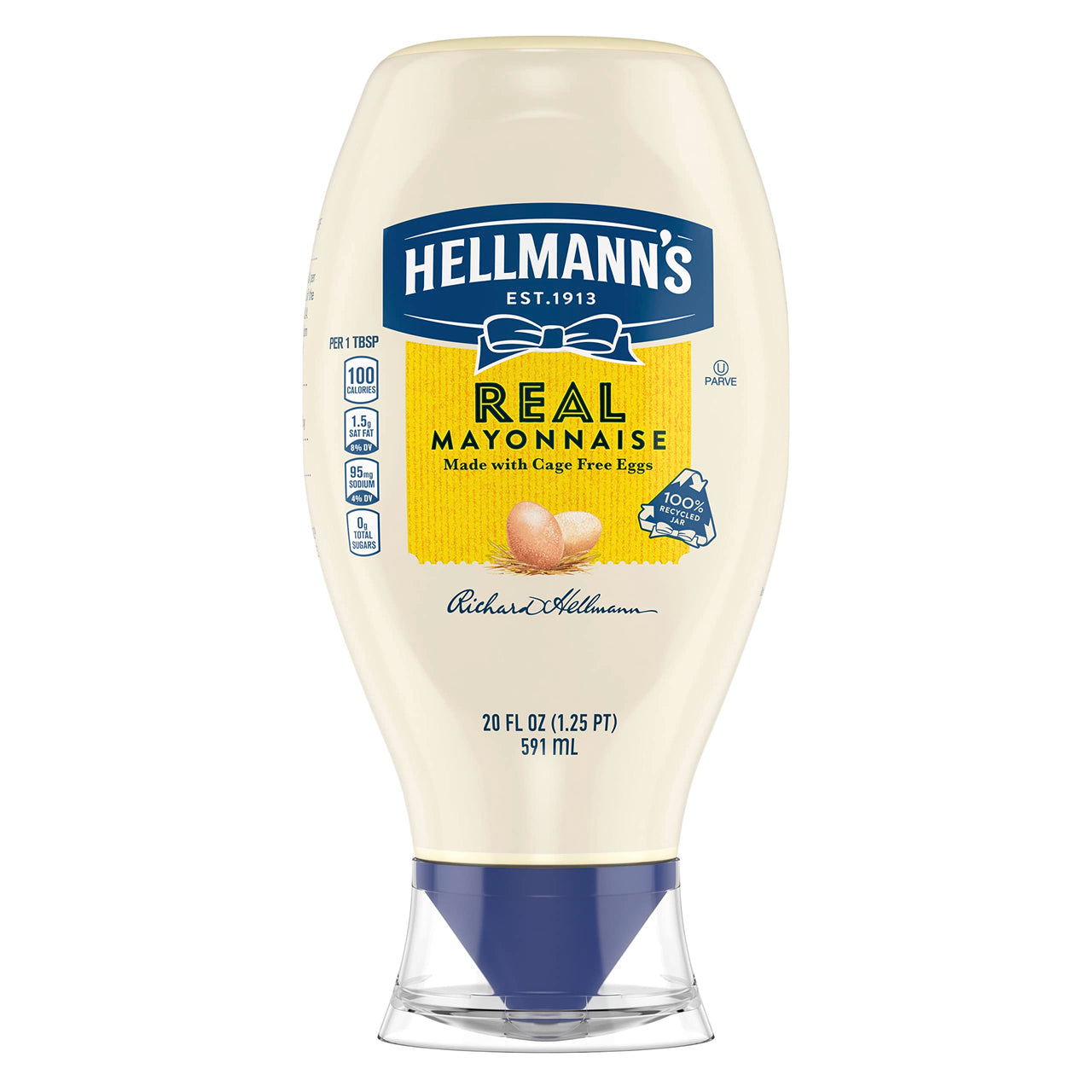 Hellmann's  Real Mayonnaise Squeeze Bottle For A Rich Creamy Condiment Gluten Free, Made With 100% Cage-Free Eggs 20oz